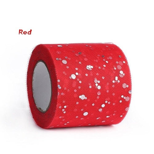 1 Roll Charming 6.5cm Glitter Sequin Tulle Roll 25