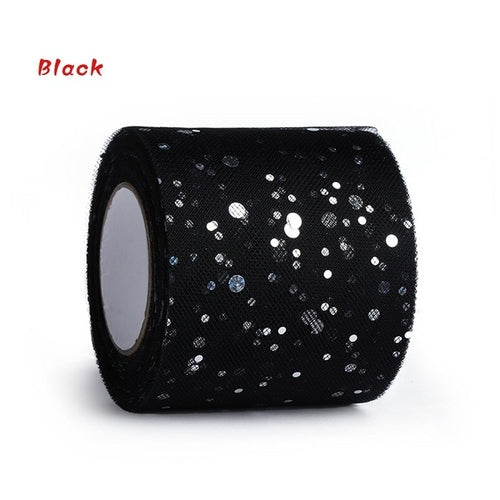 1 Roll Charming 6.5cm Glitter Sequin Tulle Roll 25