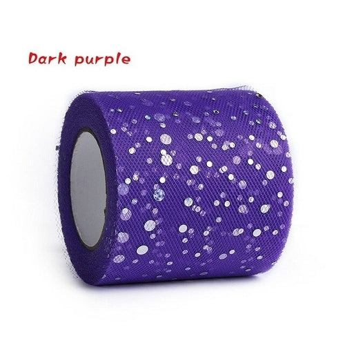 1 Roll Charming 6.5cm Glitter Sequin Tulle Roll 25