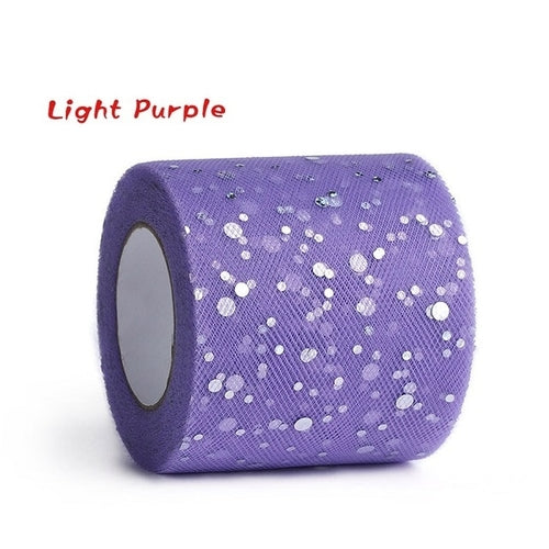 1 Roll Charming 6.5cm Glitter Sequin Tulle Roll 25