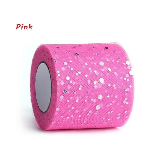 1 Roll Charming 6.5cm Glitter Sequin Tulle Roll 25