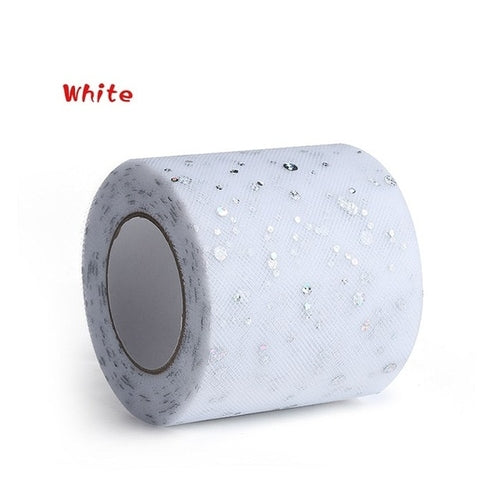 1 Roll Charming 6.5cm Glitter Sequin Tulle Roll 25