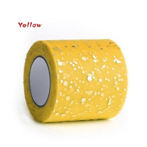 1 Roll Charming 6.5cm Glitter Sequin Tulle Roll 25