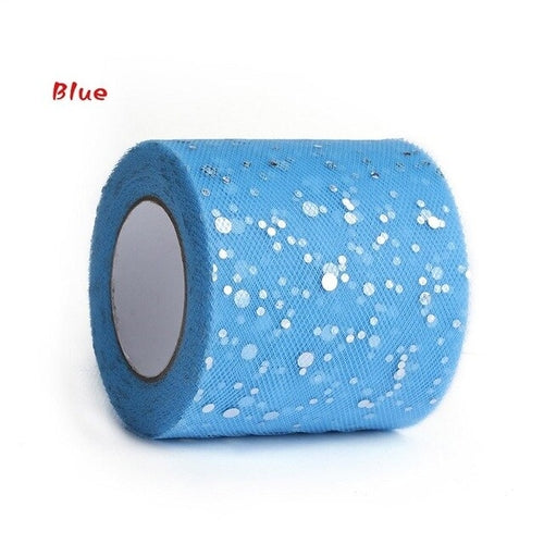 1 Roll Charming 6.5cm Glitter Sequin Tulle Roll 25