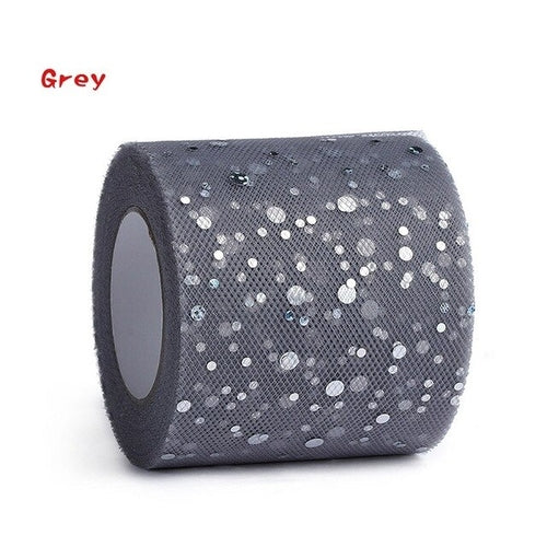 1 Roll Charming 6.5cm Glitter Sequin Tulle Roll 25