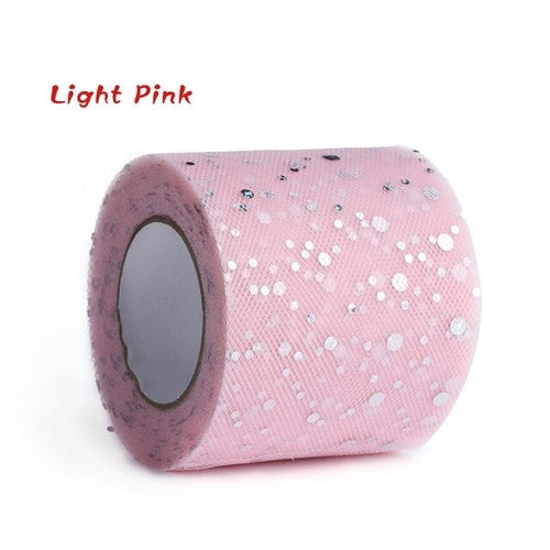 1 Roll Charming 6.5cm Glitter Sequin Tulle Roll 25