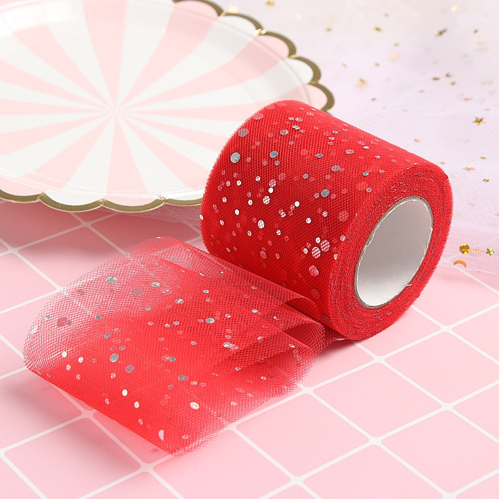 1 Roll Charming 6.5cm Glitter Sequin Tulle Roll 25