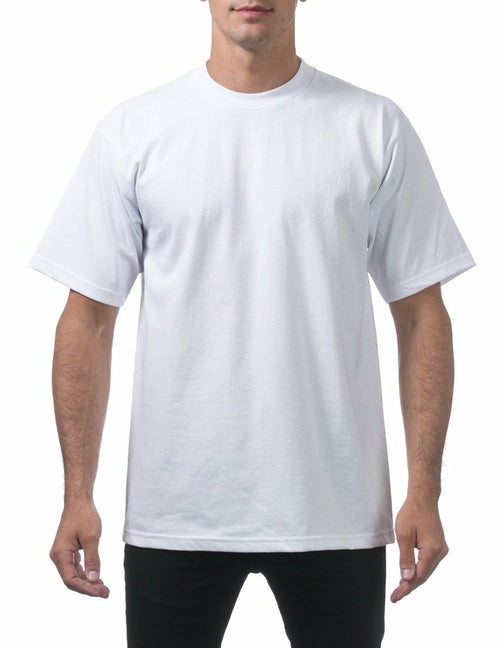 Men's Heavyweight Plain Blank Basic T-shirt - White Big Size