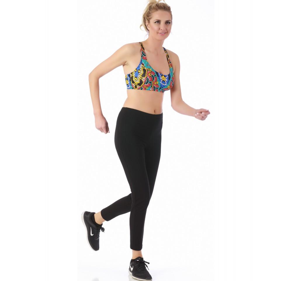 InstantFigure Activewear Printed Racer Back Crop Top -145019