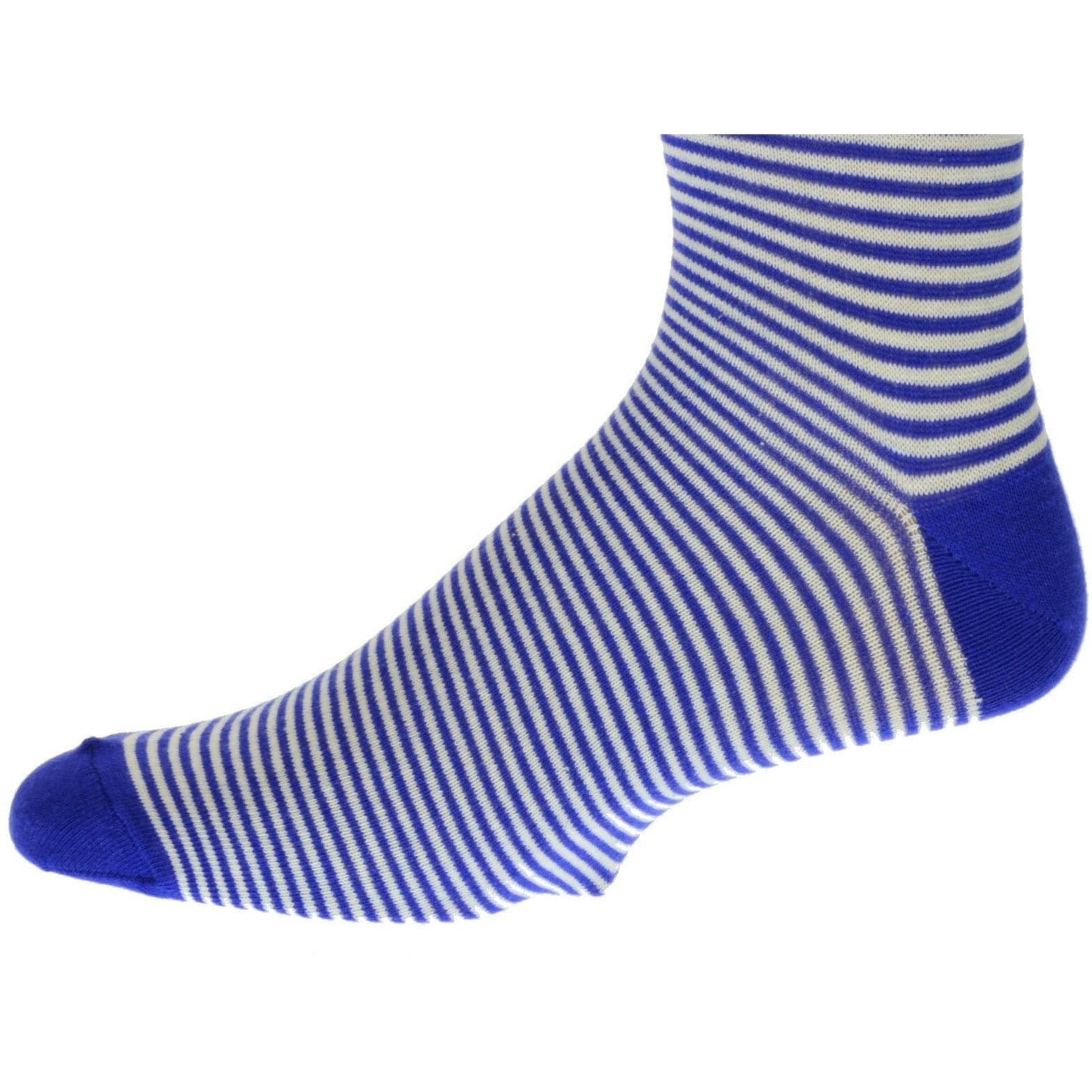 Combed Cotton Crew Socks for Men Pin-Stripes Lightweight Dressy Sock