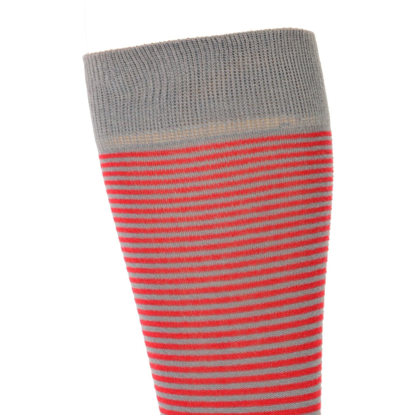 Combed Cotton Crew Socks for Men Pin-Stripes Lightweight Dressy Sock