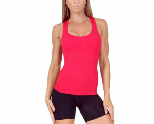 Activewear Basic Ribbed Scoop-Neck Racer-Back Tank Top 253203