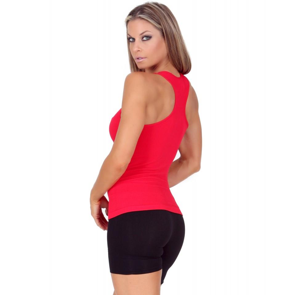 Activewear Basic Ribbed Scoop-Neck Racer-Back Tank Top 253203