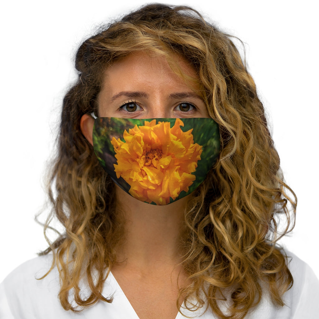 Orange Flower Snug-Fit Polyester Face Mask