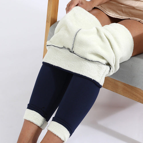 Winter Leggings Warm Thick High Stretch Lamb Cashmere Leggins Skinny F