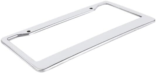 2PCS Chrome Stainless Steel Metal License Plate Frame Tag Cover With