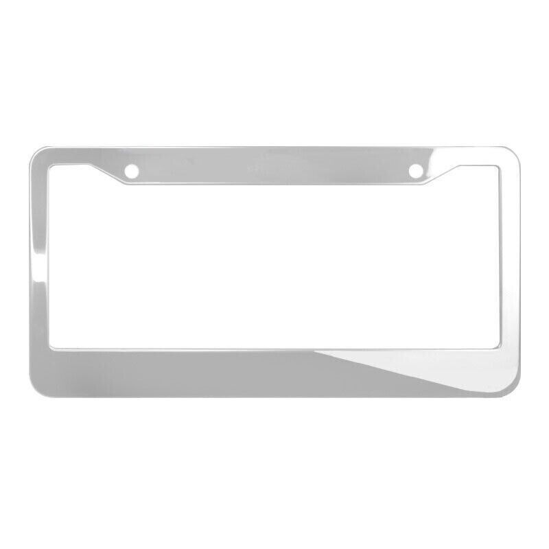 2PCS Chrome Stainless Steel Metal License Plate Frame Tag Cover With