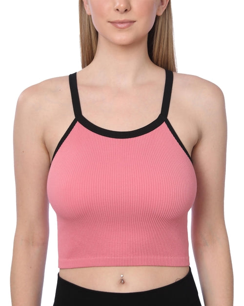 Isadora Paccini Women's Pink Medium Sleeveless Stretch Slim Racerback