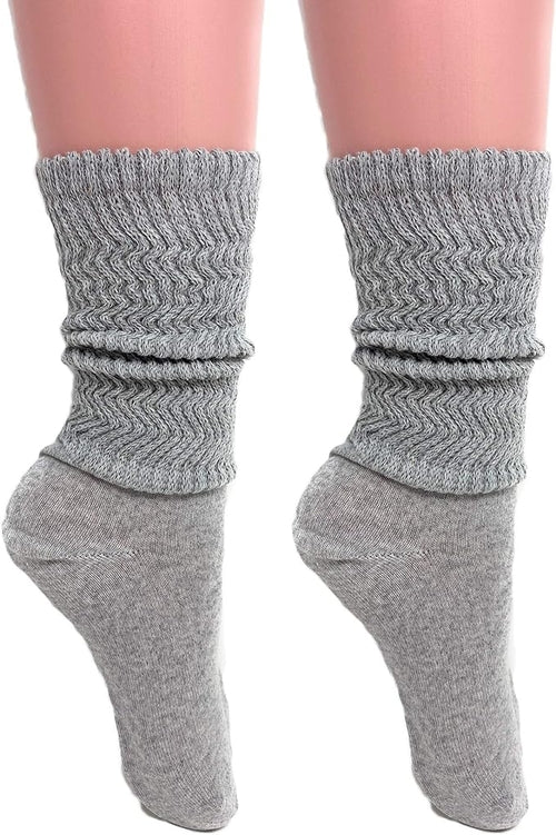 Women's Cotton Lightweight Slouch Socks, Extra Thin, 2 Pairs, Size