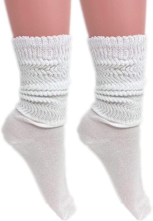 Women's Cotton Lightweight Slouch Socks, Extra Thin, 2 Pairs, Size