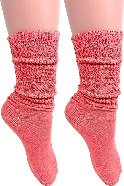 Women's Cotton Lightweight Slouch Socks, Extra Thin, 2 Pairs, Size