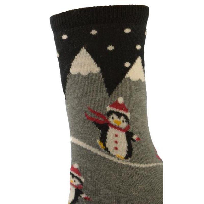 Happy Penguin Theme Holiday Cotton Crew