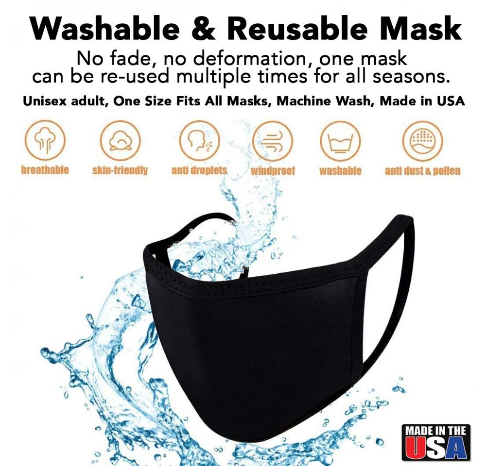 Reusable Fully Lined Cotton Black Face Mask 168M2181