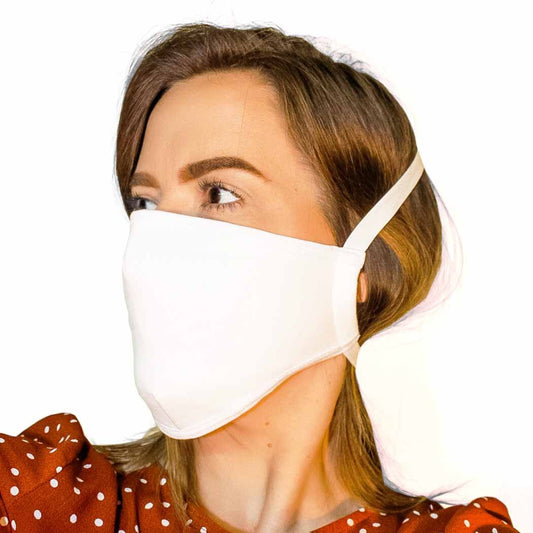 Overhead Face Mask with Filter Pocket MADE IN USA (White)