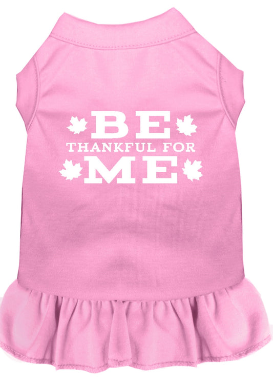 Be Thankful for Me Screen Print Dress, Light Pink - Large 14