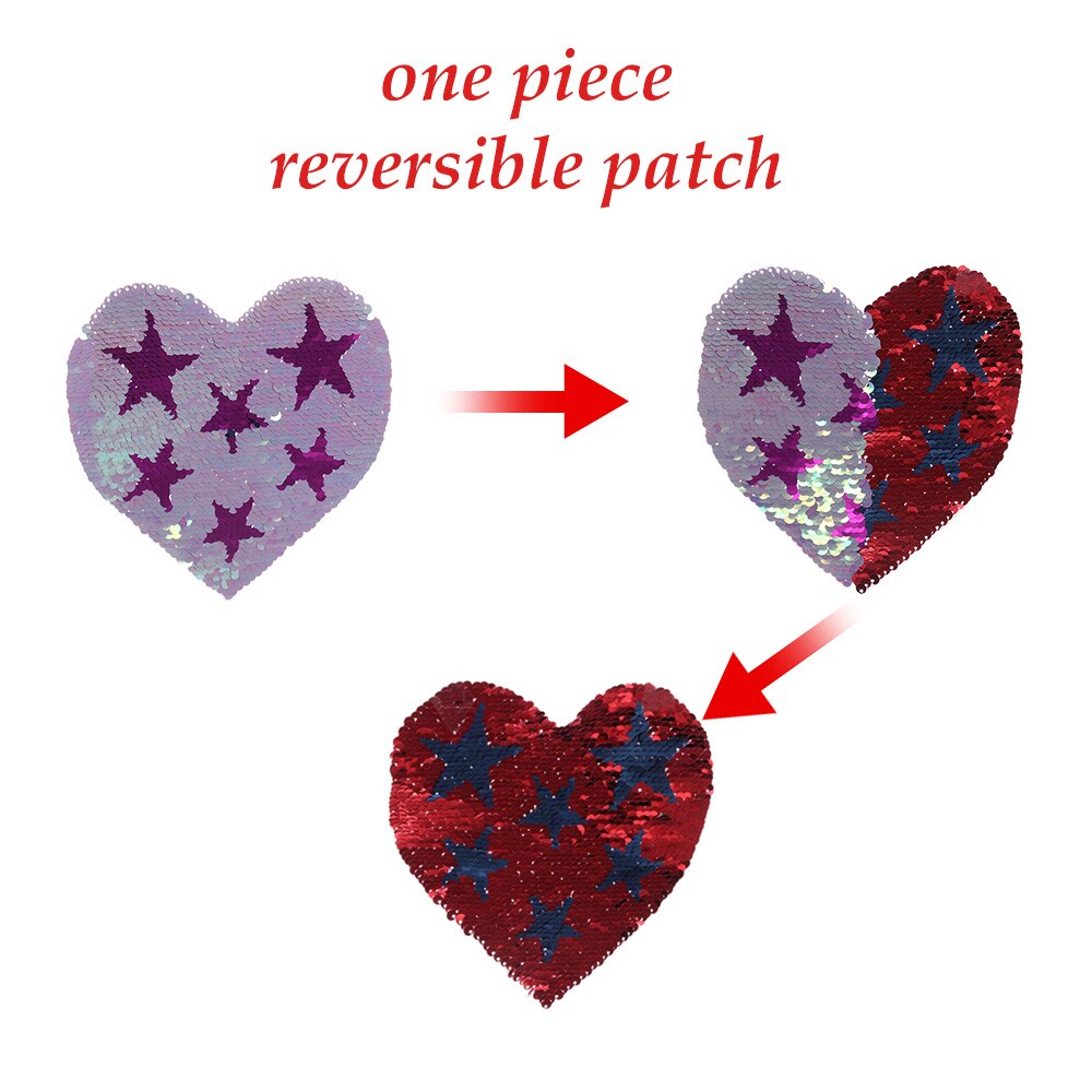 Shiny Star Reversible Sequins Sew On Patch for