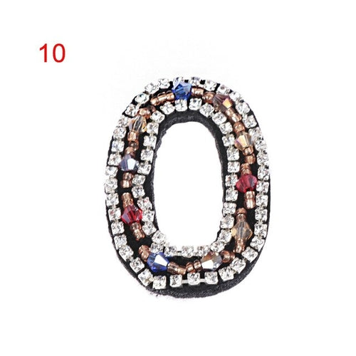 Sparkling Rhinestone Number 0 9 Patch Clothes