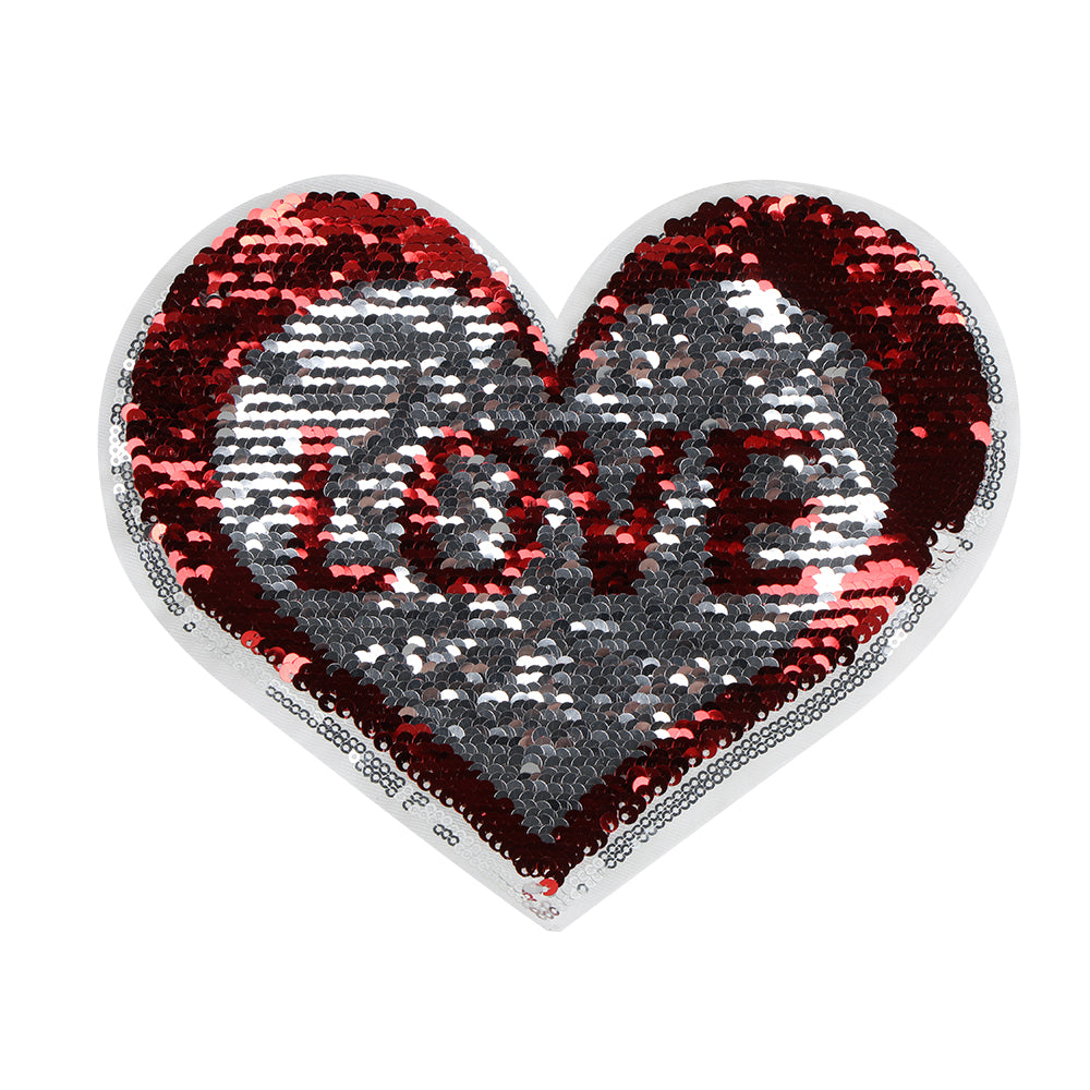 Popular Love Heart  Reversible Sequins Sew On