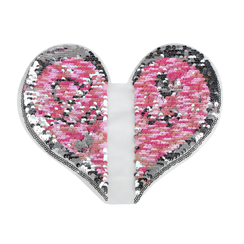 Popular Love Heart  Reversible Sequins Sew On