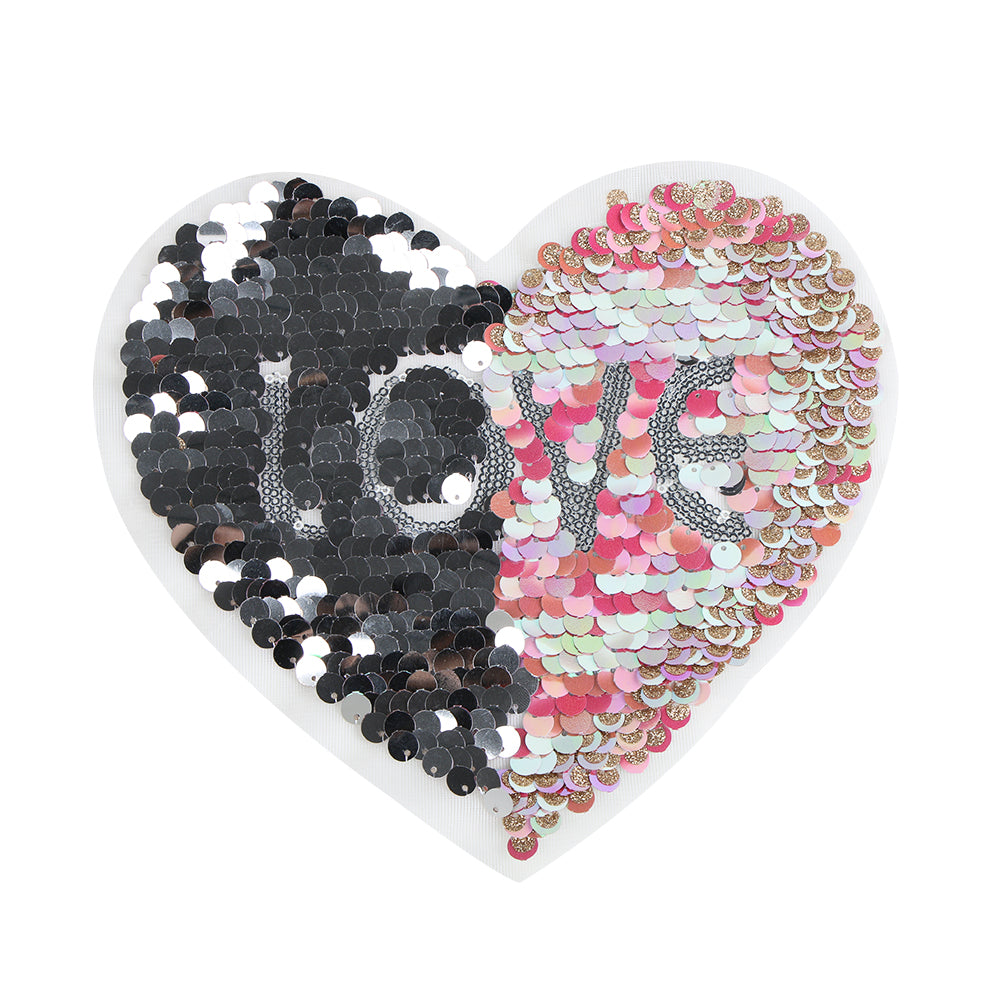 Popular Love Heart  Reversible Sequins Sew On