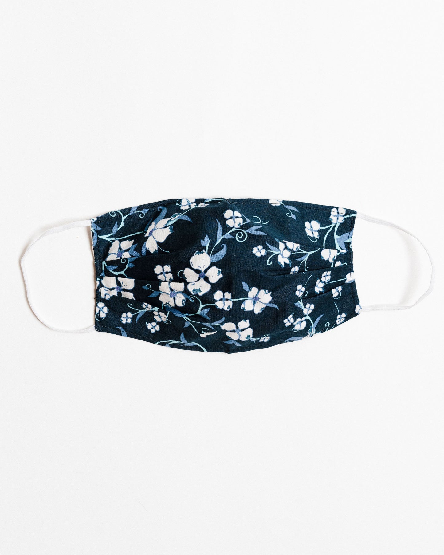 Navy Floral Face Mask