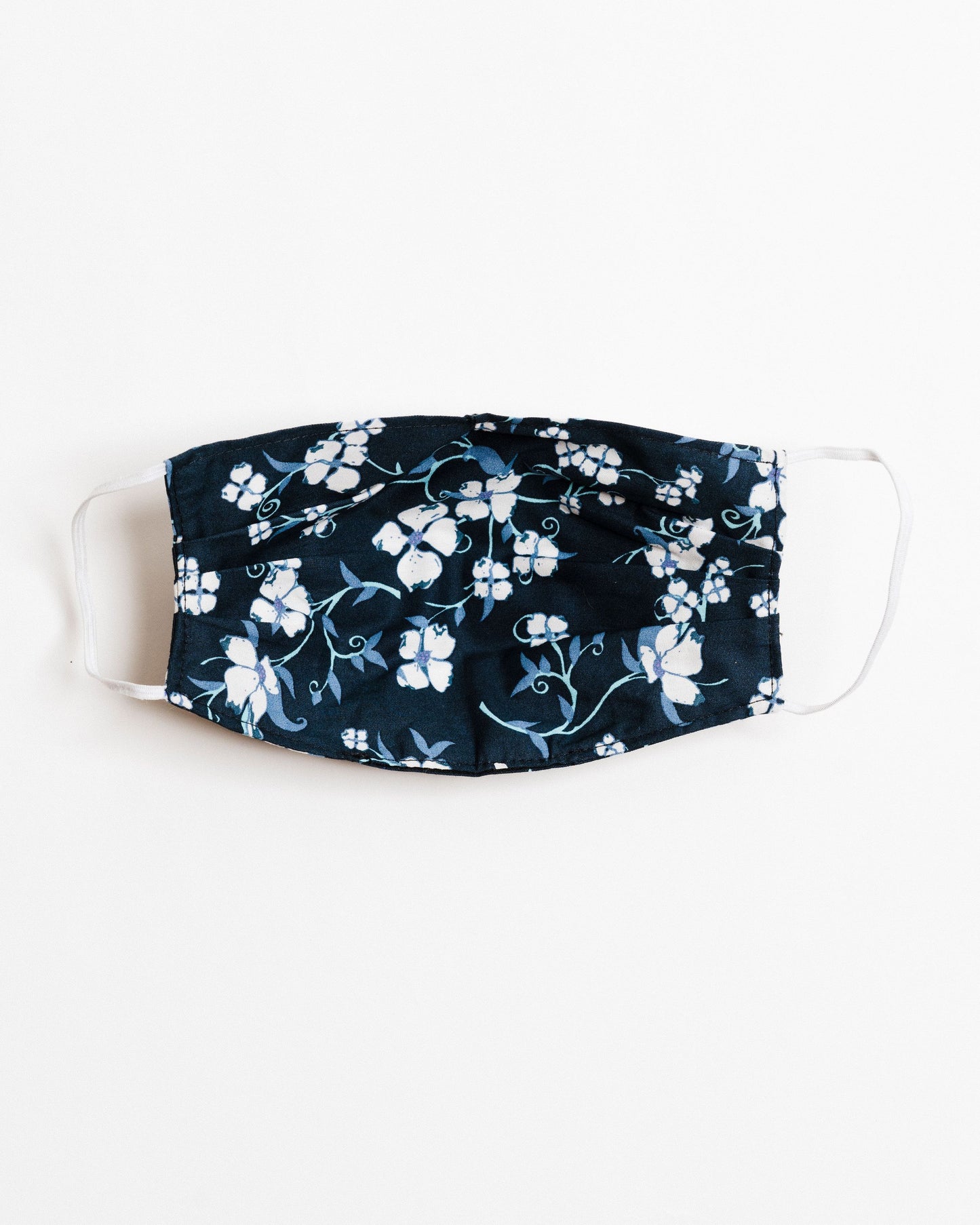 Navy Floral Face Mask