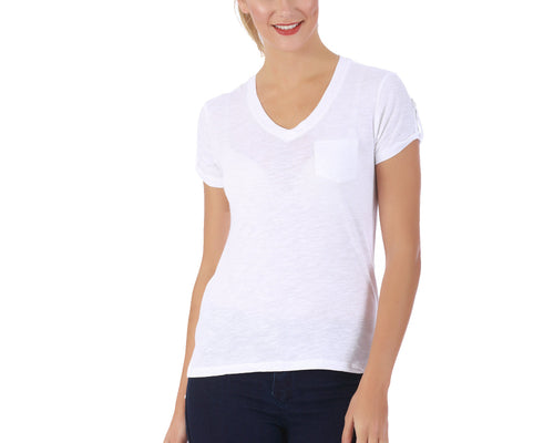 Short Sleeve V-Neck Tee with Pocket 153600