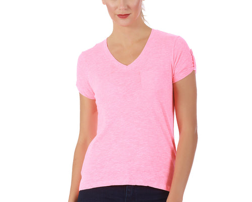 Short Sleeve V-Neck Tee with Pocket 153600