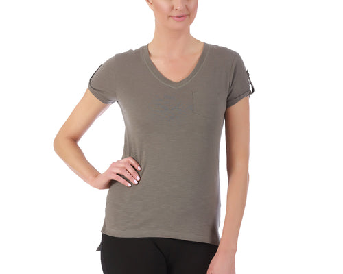 Short Sleeve V-Neck Tee with Pocket 153600