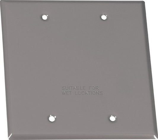 Sigma 14340 2 Gang Gray Weatherproof Blank Cover