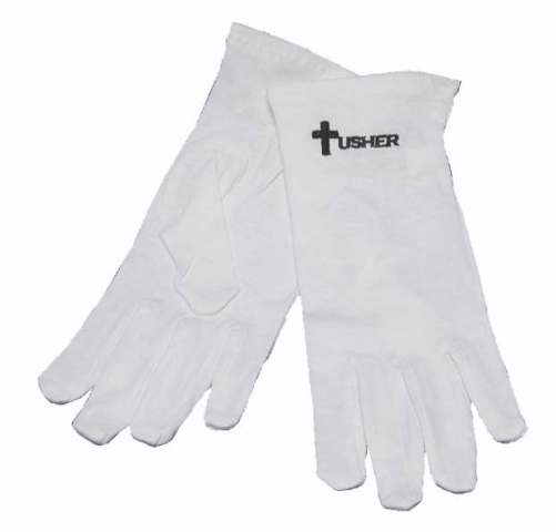 Swanson Christian Supply 150426 Gloves Usher With Cross White Cotton L