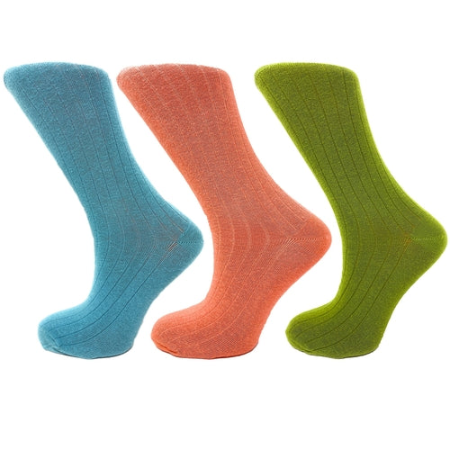 3 Pairs of Women's Mid-Calf Colorful Socks - Soft, Breathable, &