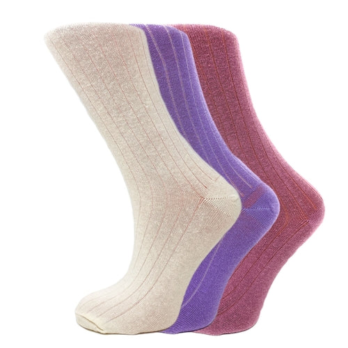 3 Pairs of Women's Mid-Calf Colorful Socks - Soft, Breathable, &