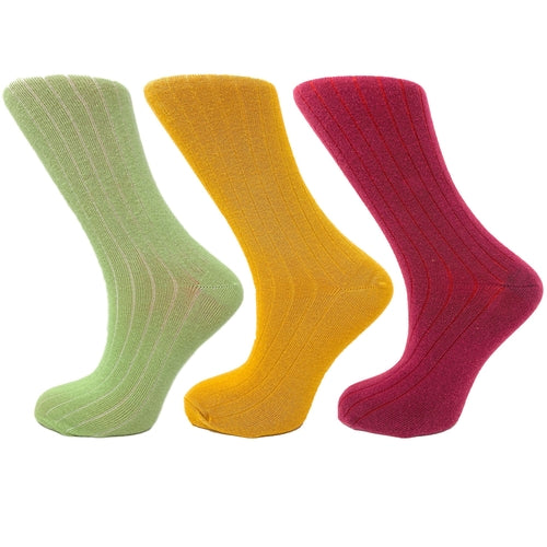 3 Pairs of Women's Mid-Calf Colorful Socks - Soft, Breathable, &