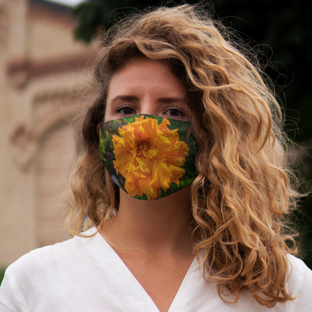 Orange Flower Snug-Fit Polyester Face Mask