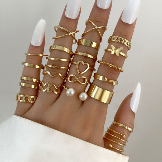 Women's Fashion Multi-Joint Geometric Ring Set