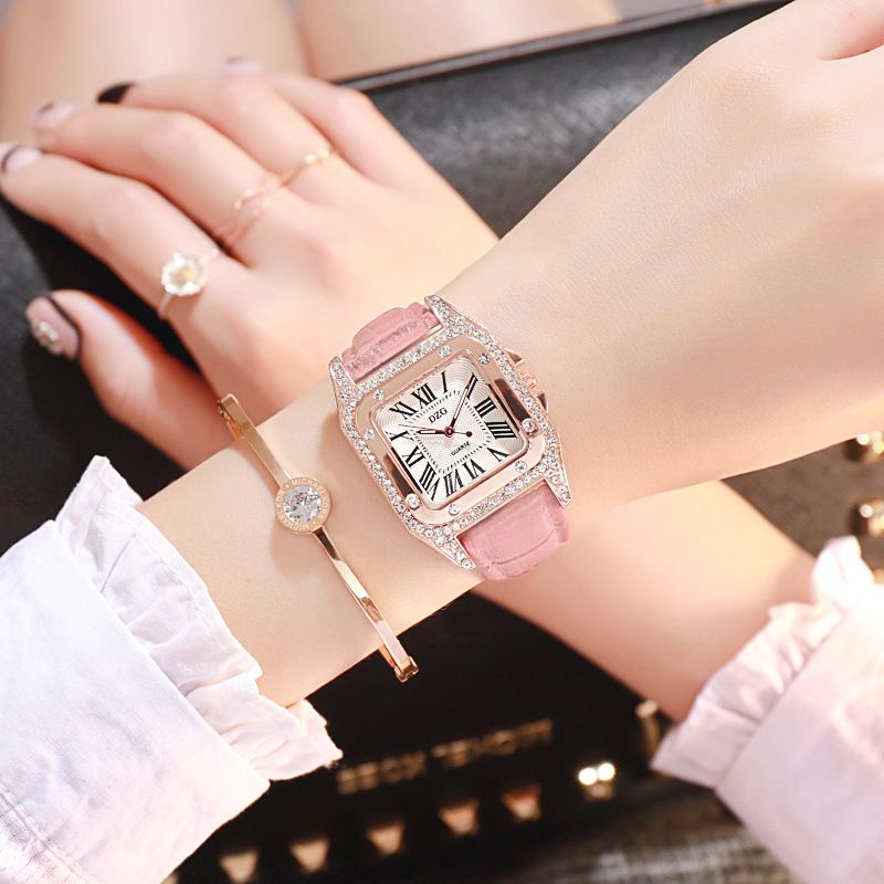 Female student Korean style square rhinestone leisure starry sky