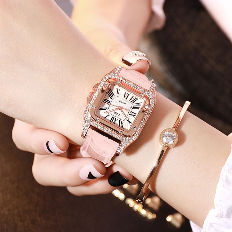 Female student Korean style square rhinestone leisure starry sky