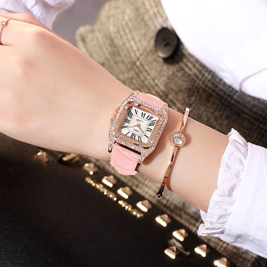 Female student Korean style square rhinestone leisure starry sky