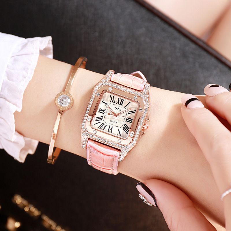 Female student Korean style square rhinestone leisure starry sky